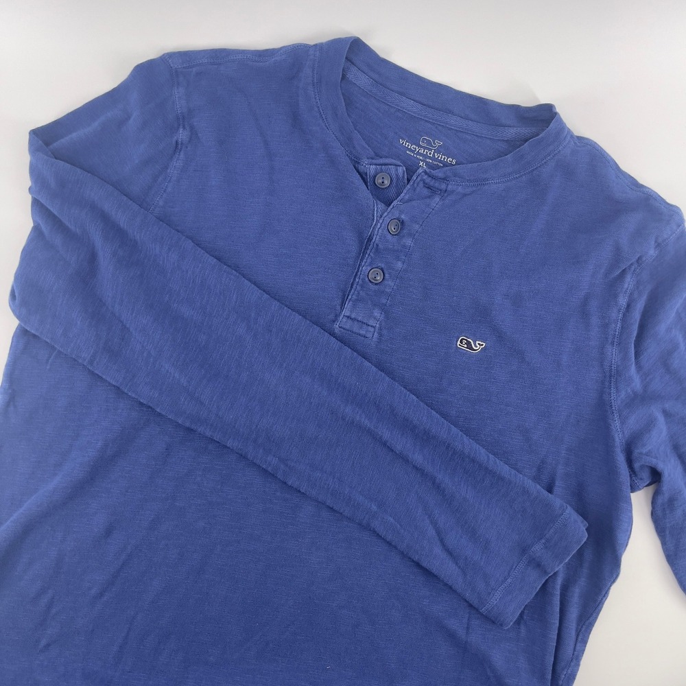 Vineyard Vines Kids XL Blue Long‎ Sleeve Henley Shirt Top
